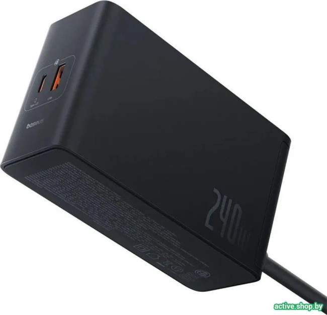 Сетевое зарядное Baseus Digital GaN Intelligent Desktop 3C+U+DC 240W P10163901113-00 (черный) - фото3