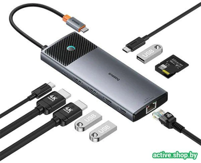 Док-станция Baseus Metal Gleam Series II 10-in1 USB Hub B00061800813-01 - фото