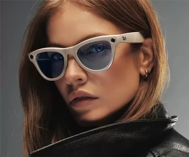 Умные очки Ray-Ban Meta Skyler RW4010 (серый глянцевый/прозрачный/синий) - фото2