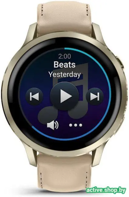 Умные часы Garmin Venu 4 41 мм (золотистый/песочный кожаный) - фото2