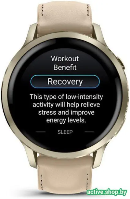 Умные часы Garmin Venu 4 41 мм (золотистый/песочный кожаный) - фото4
