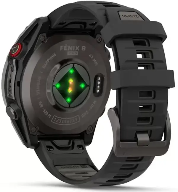 Умные часы Garmin Fenix 8 Pro 51мм (серый, черный силиконовый ремешок) - фото4