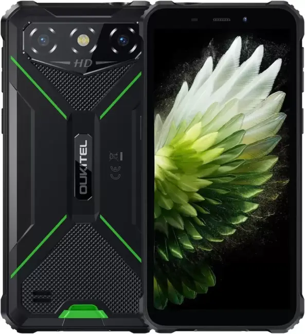 Смартфон Oukitel G3 4GB/256GB (черный/зеленый) - фото