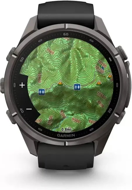 Умные часы Garmin Fenix 9 Pro 43 мм (темно-серый, черный силиконовый ремешок) - фото5