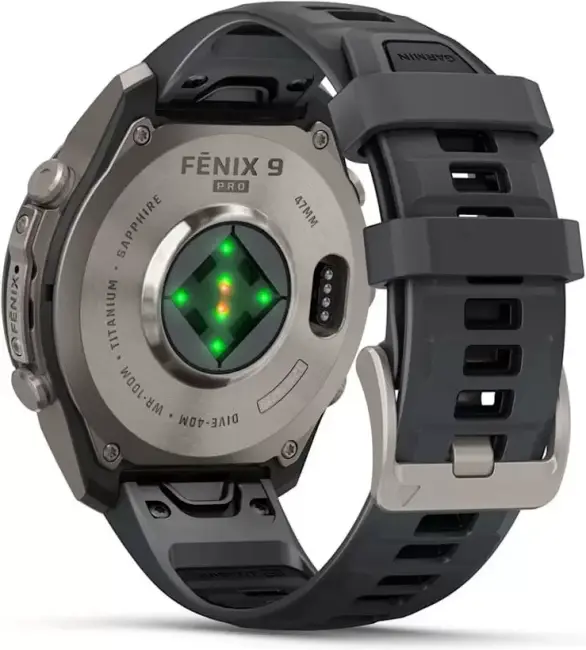 Умные часы Garmin Fenix 9 Pro 47 мм (титановый, черный силиконовый ремешок) - фото6