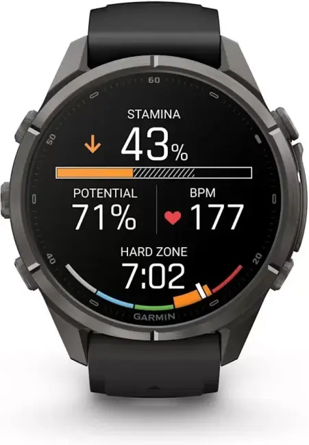 Умные часы Garmin Fenix 9 Pro 43 мм (темно-серый, черный силиконовый ремешок) - фото2