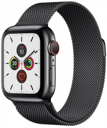 Смарт-часы Apple Watch Series 5 LTE 40mm Stainless Space Black (MWX92) - фото
