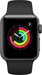 Смарт-часы Apple Watch Series 3 38mm Space Gray Aluminum Case with Black Sport Band (MTF02) - фото2