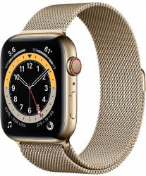 Смарт-часы Apple Watch Series 6 LTE 44mm Stainless Steel Gold (M09G3) - фото