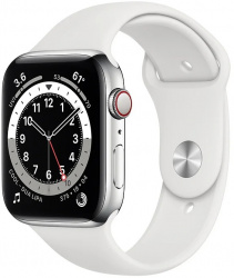 Смарт-часы Apple Watch Series 6 LTE 44mm Stainless Steel Silver (M09D3) - фото