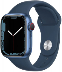 Смарт-часы Apple Watch Series 7 LTE 41 мм (алюминий синий/синий омут спортивный) - фото