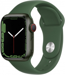 Смарт-часы Apple Watch Series 7 LTE 41 мм (алюминий зеленый/зеленый клевер спортивный) - фото