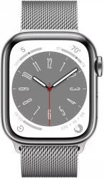 Смарт-часы Apple Watch Series 8 41 мм (корпус из нержавеющей стали, серебристый/серебристый, миланский сетчатый браслет) - фото2