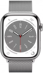 Смарт-часы Apple Watch Series 8 45 мм (корпус из нержавеющей стали, серебристый/серебристый, миланский сетчатый браслет) - фото2