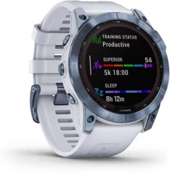 Умные часы Garmin Fenix 7X Sapphire Solar 51 мм (голубой минерал/белый камень) - фото2