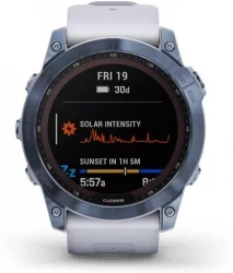 Умные часы Garmin Fenix 7X Sapphire Solar 51 мм (голубой минерал/белый камень) - фото3