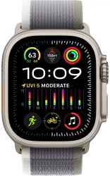 Умные часы Apple Watch Ultra 2 LTE 49 мм (титановый корпус, титановый/серо-зеленый, нейлоновый ремешок размера M/L) - фото2