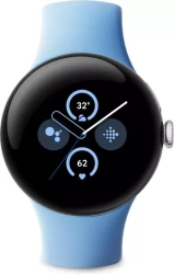 Умные часы Google Pixel Watch 2 (глянцевый серебристый/залив, спортивный силиконовый ремешок) - фото2