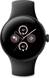 Умные часы Google Pixel Watch 2 (матовый черный/обсидиан, спортивный силиконовый ремешок) - фото3