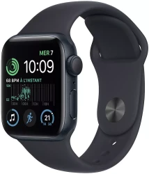 Умные часы Apple Watch SE 2 40 мм (алюминиевый корпус, полуночный/полуночный, спортивный силиконовый ремешок S/M) - фото