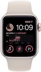 Умные часы Apple Watch SE 2 40 мм (алюминиевый корпус, звездный свет/звездный свет, спортивный силиконовый ремешок M/L) - фото2