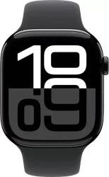 Умные часы Apple Watch Series 10 46 мм (алюминиевый корпус, черный/черный, спортивный силиконовый ремешок M/L) - фото2