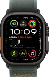 Умные часы Apple Watch Ultra 2 LTE 49 мм (титановый корпус, черный/зеленый, нейлоновый ремешок M/L) - фото2