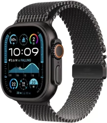 Умные часы Apple Watch Ultra 2 LTE 49 мм (титановый корпус, черный/черный, миланская петля M) - фото