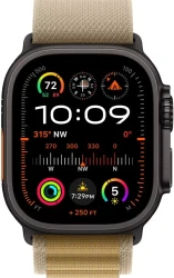 Умные часы Apple Watch Ultra 2 LTE 49 мм (титановый корпус, черный/бежевый, ремешок из полиэстера M) - фото2