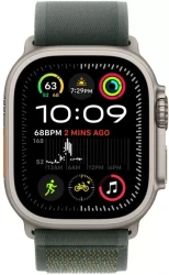 Умные часы Apple Watch Ultra 2 LTE 49 мм (титановый корпус, титановый/зеленый, нейлоновый ремешок S/M) - фото2