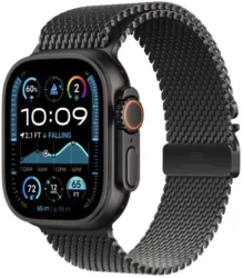 Умные часы Apple Watch Ultra 2 LTE 49 мм (титановый корпус, черный/черный, ремешок миланская петля размера S) - фото