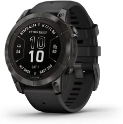 Умные часы Garmin Fenix 7 Pro Sapphire Solar (карбоново-серый титан/черный) - фото