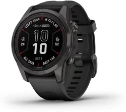 Умные часы Garmin Fenix 7S Pro Sapphire Solar (карбоново-серый титан/черный) - фото