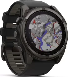 Умные часы Garmin Fenix 8 Solar, Sapphire 47мм (титановый угольно-серый DLC с черным ремешком) - фото2