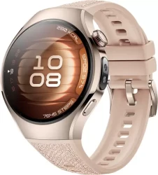 Умные часы Huawei Watch 5 42 мм (песочный, с бежевым силиконовым ремешком, международная версия) - фото