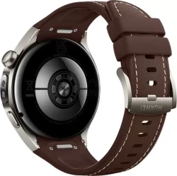 Умные часы Huawei Watch 5 46 мм (титановый, с коричневым силиконовым ремешком, международная версия) - фото2