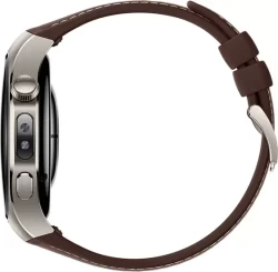 Умные часы Huawei Watch 5 46 мм (титановый, с коричневым силиконовым ремешком, международная версия) - фото4