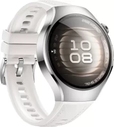 Умные часы Huawei Watch 5 42 мм (серебристый, с белым силиконовым ремешком, международная версия) - фото5