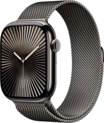 Умные часы Apple Watch Series 10 LTE 46 мм (титановый корпус, сланец/сланец, миланская петля S/M) - фото