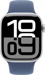 Умные часы Apple Watch Series 10 42 мм (алюминиевый корпус, серебристый/синий, спортивный силиконовый ремешок M/L) - фото2