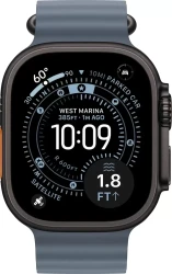 Умные часы Apple Watch Ultra 3 LTE 49 мм (титановый корпус, черный/синий, ремешок из эластомера) - фото2