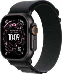 Умные часы Apple Watch Ultra 3 LTE 49 мм (титановый корпус, титановый/черный, текстильный ремешок размера S) - фото