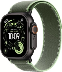 Умные часы Apple Watch Ultra 3 LTE 49 мм (титановый корпус, черный/зеленый, нейлоновый ремешок размера S/M) - фото