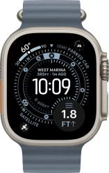 Умные часы Apple Watch Ultra 3 LTE 49 мм (титановый корпус, природный/синий, ремешок из эластомера) - фото2