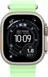 Умные часы Apple Watch Ultra 3 LTE 49 мм (титановый корпус, природный/салатовый, ремешок из эластомера) - фото2