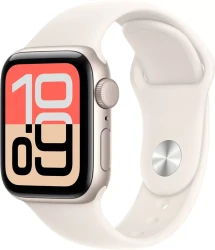 Умные часы Apple Watch SE 3 40 мм (алюминиевый корпус, звездный свет/звездный свет, спортивный силиконовый ремешок S/M) - фото