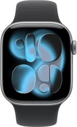 Умные часы Apple Watch Series 11 46 мм (алюминиевый корпус, космический серый/черный, спортивный силиконовый ремешок M/L) - фото2