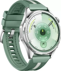 Умные часы Huawei Watch GT 6 46 мм (серебристый, с зеленым плетеным ремешком, международная версия) - фото4