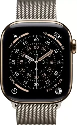 Умные часы Apple Watch Series 11 LTE 42 мм (титановый корпус, золотистый/природный, миланская петля) - фото2