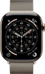 Умные часы Apple Watch Series 11 LTE 46 мм (титановый корпус, золотистый/природный, миланская петля) - фото2